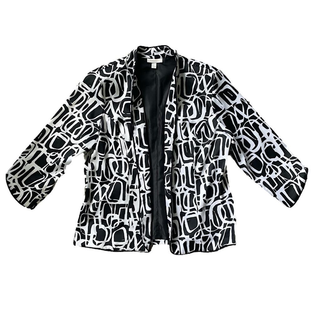 Dress Barn Abstract Monochrome Suit Jacket, L